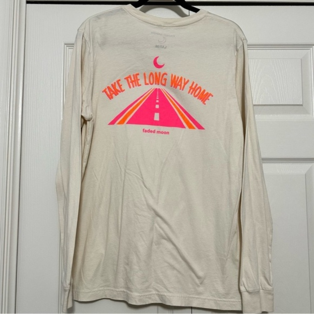 Faded Moon Take the Long Way Home Long Sleeve T-shirt Size‎ Large EUC